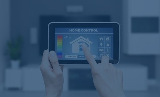 smart home interface on a tablet